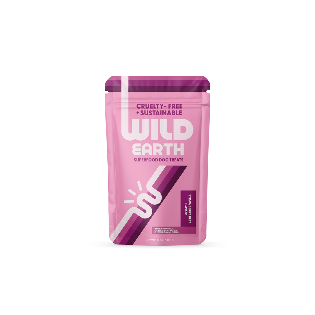 Wild Earth Strawberry Beet vegan dog treats.