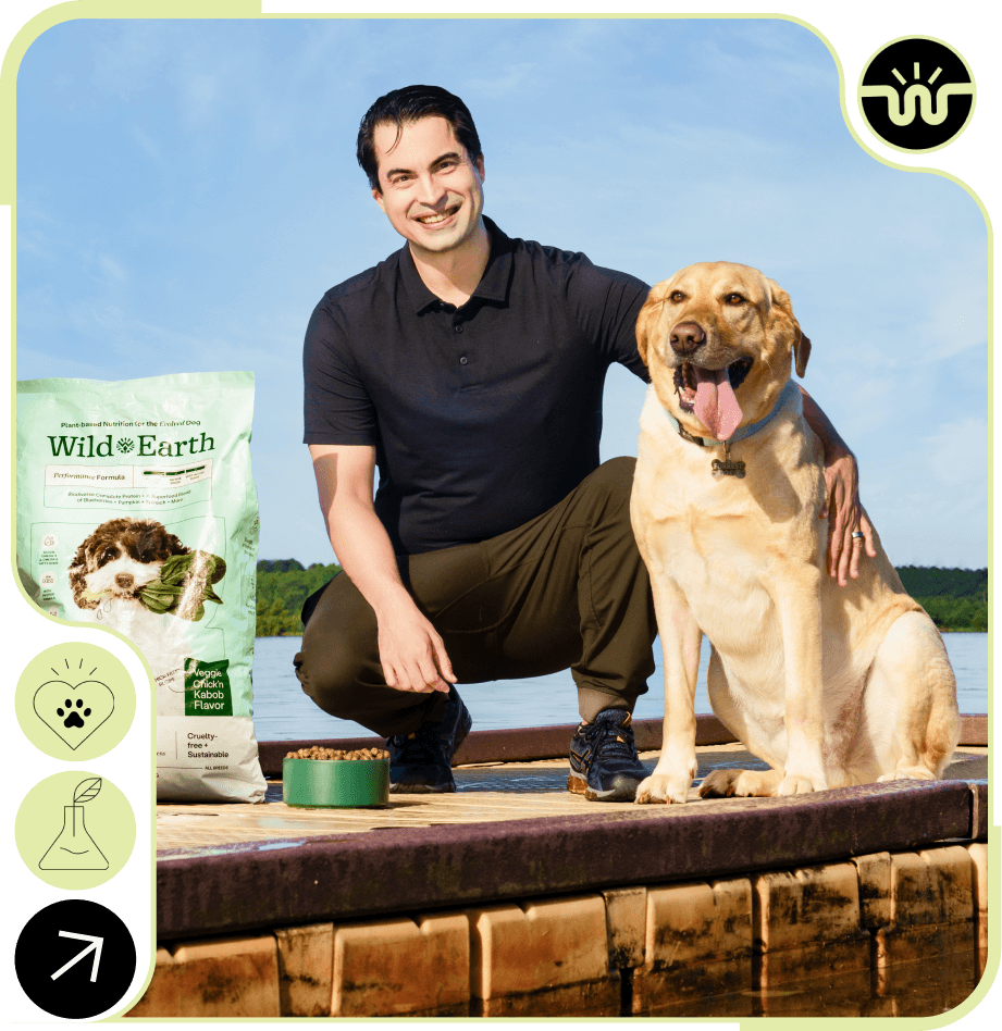 Ryan Bethencourt with a dog.