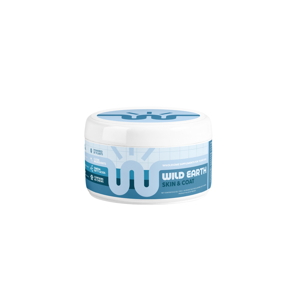 Wild Earth Skin and Coat Vegan Dog Supplements