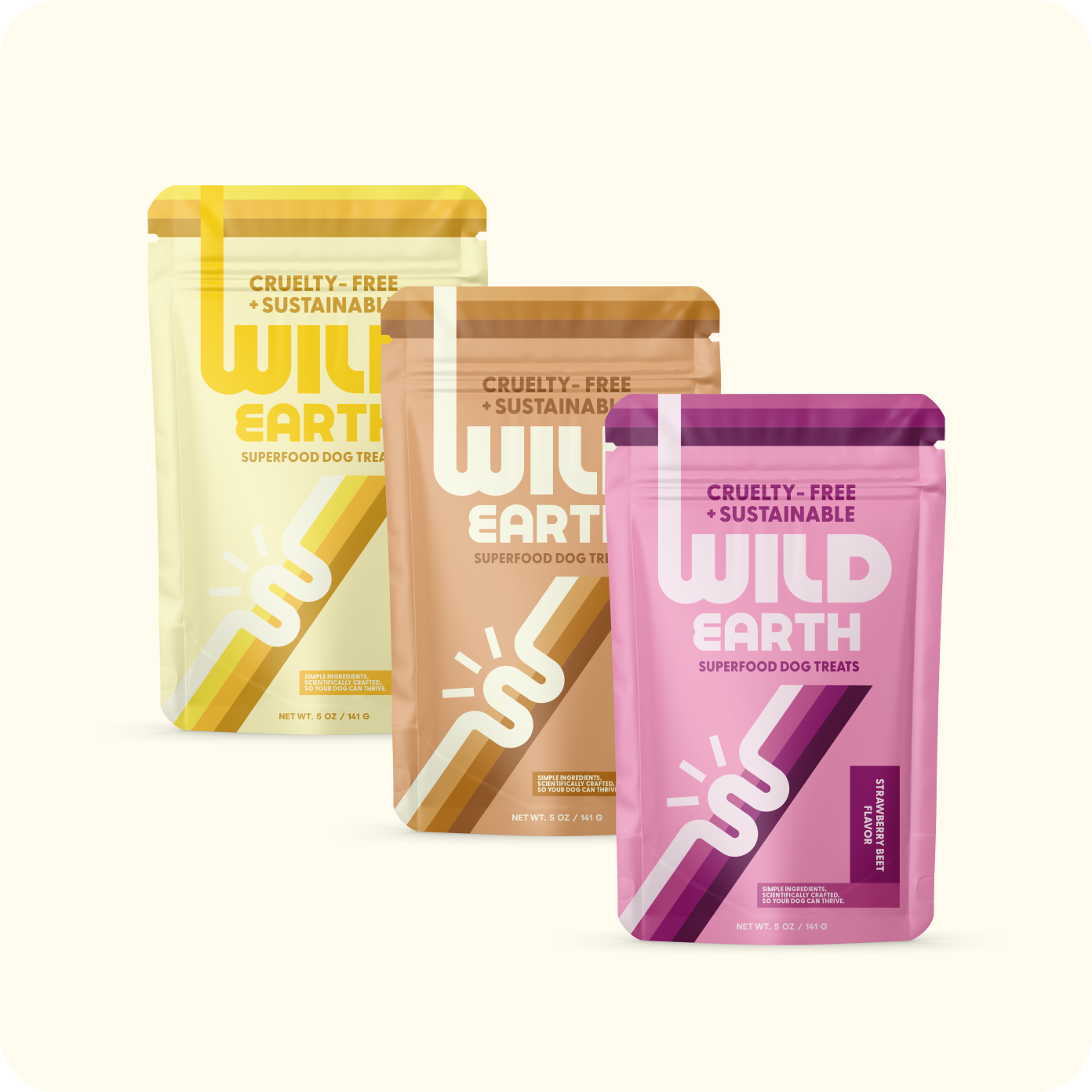 A collection of Wild Earth Vegan Dog Treats.