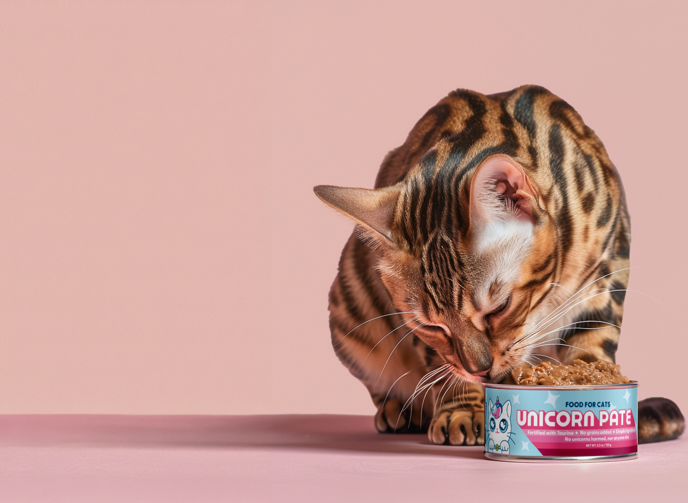 A cat eating Wild Earth Unicorn Pate