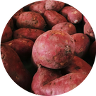 Close-up of red potatoes.