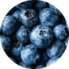 Close-up of blueberries with a circular crop