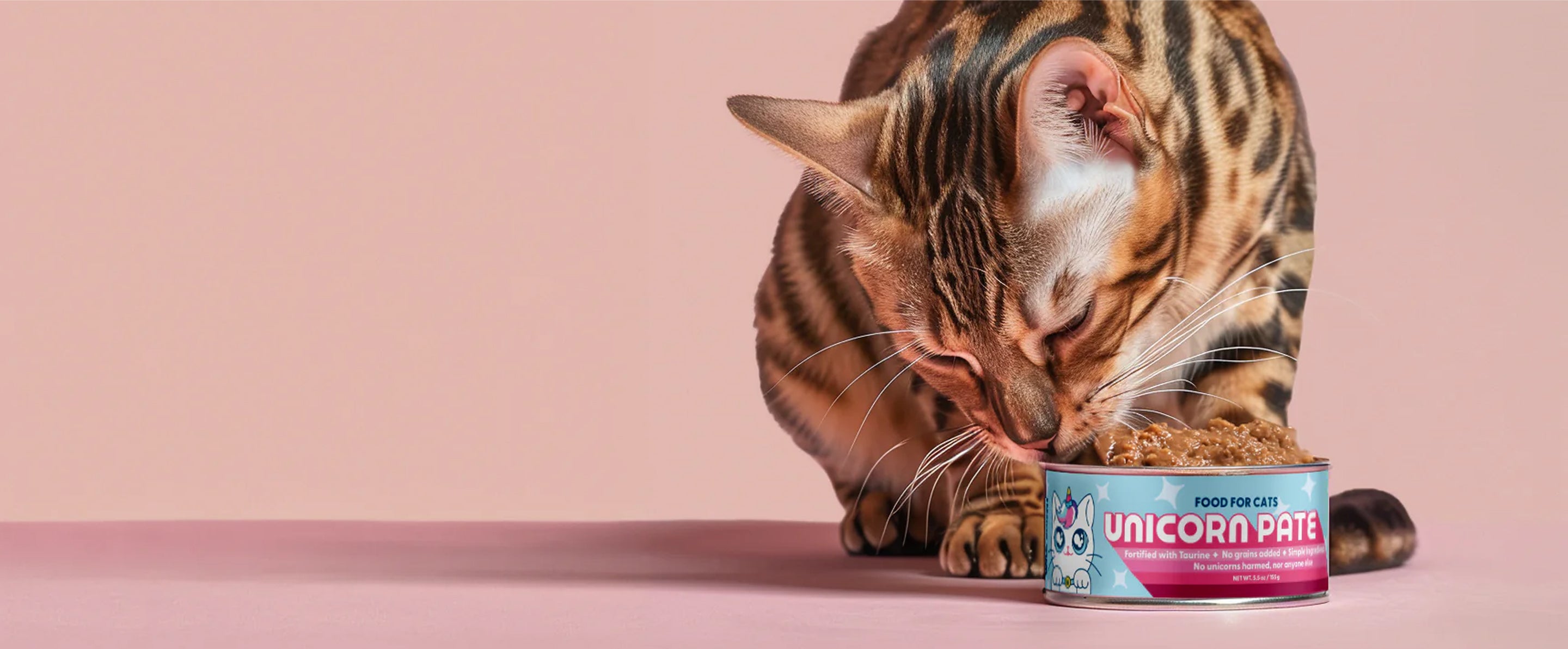Cat eating Wild Earth's Unicorn Pate. 