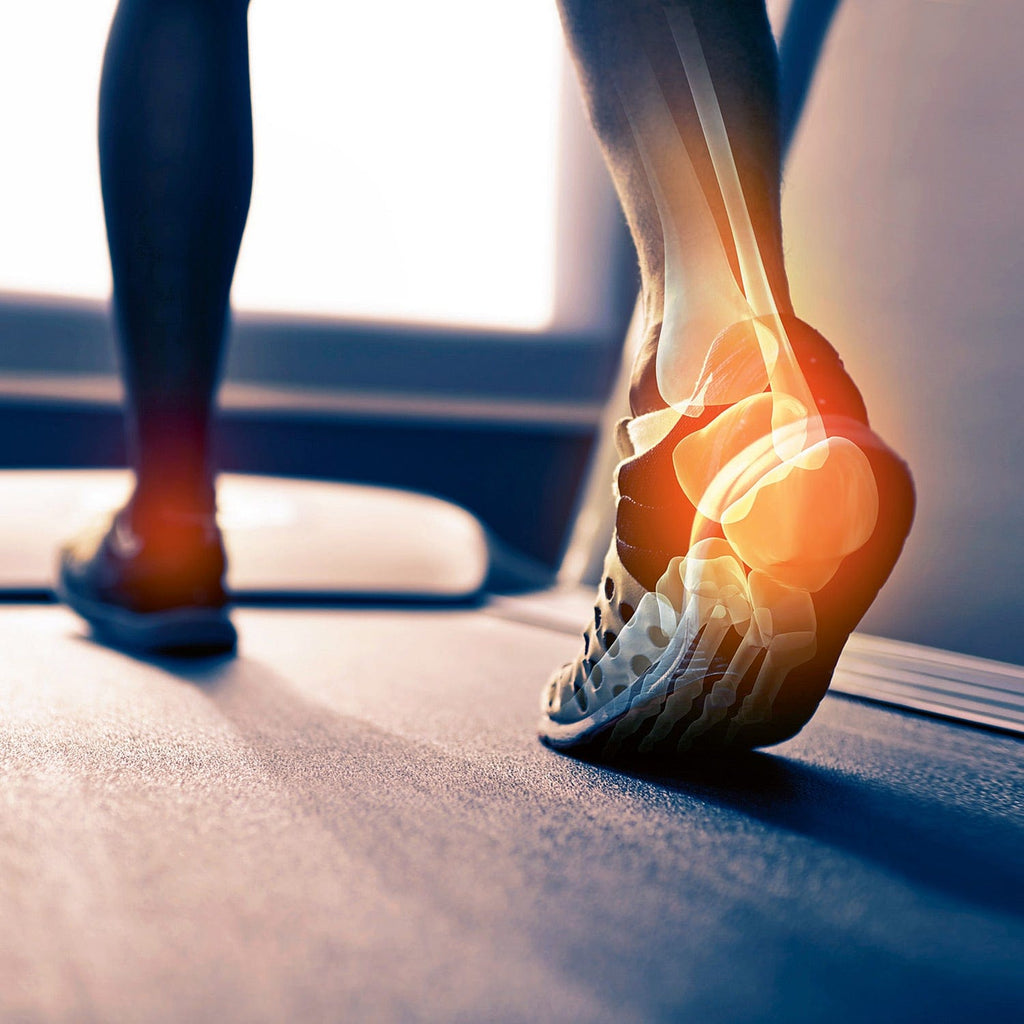 Runner with their heel lit up.