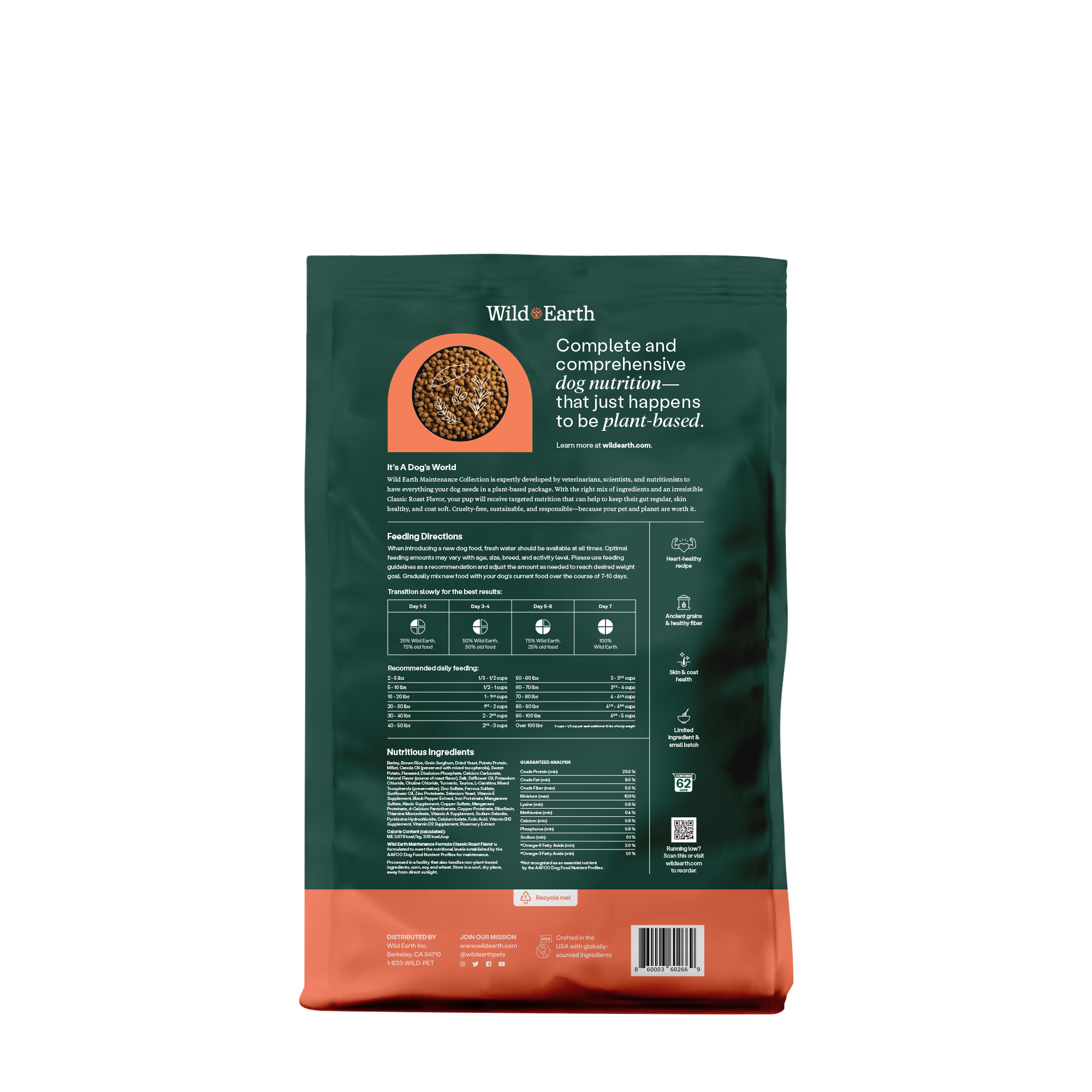 Back of old Wild Earth packaging.